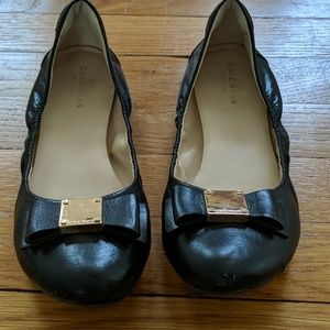 Cole Haan Tali Bow Ballet in Black Leather